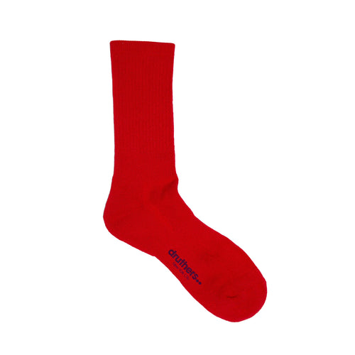 DRUTHERS EVERYDAY ORGANIC COTTON CREW SOCK - RED