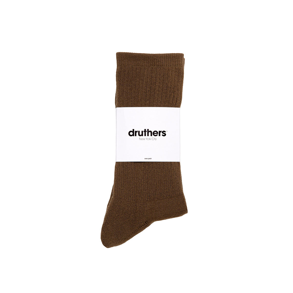 DRUTHERS NYC EVERYDAY ORGANIC COTTON CREW SOCK - OLIVE