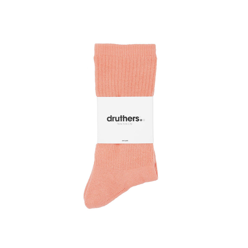 DRUTHERS NYC EVERYDAY ORGANIC COTTON CREW SOCK - PALE PINK