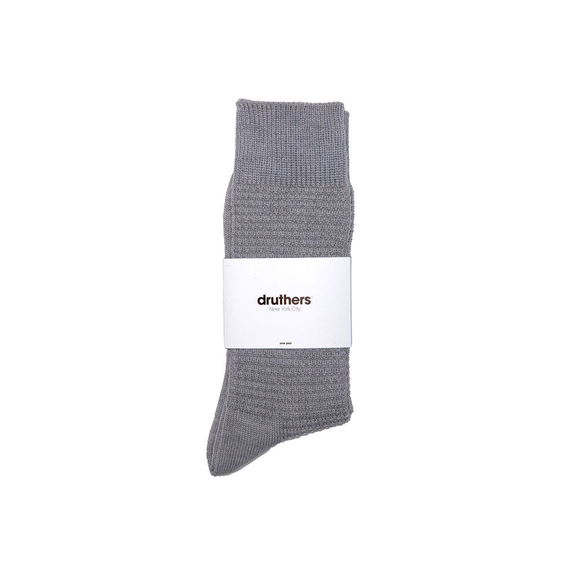 DRUTHERS NYC MERINO WOOL WAFFLE KNIT - HEATHER GREY
