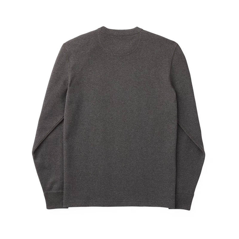 WAFFLE KNIT THERMAL CREW - CHARCOAL