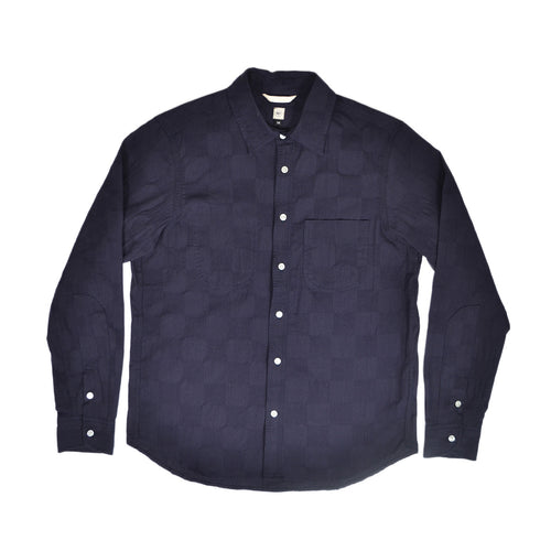 3SIXTEEN JUMPER L/S SHIRT - NAVY CHECKER