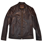 SCHOTT NYC MISSION P571 UNLINED CAFE JACKET - BROWN