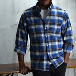 UNIVERSAL WORKS EVERYDAY SHIRT TURTLE CHECK - BLUE