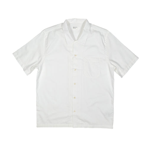 UNIVERAL WORKS S/S ROAD SHIRT ORGANIC OXFORD - WHITE